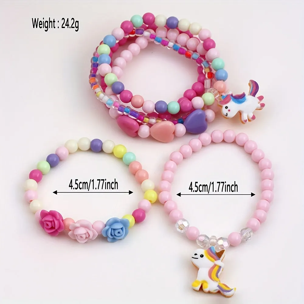 Flower Beaded Bracelet Set