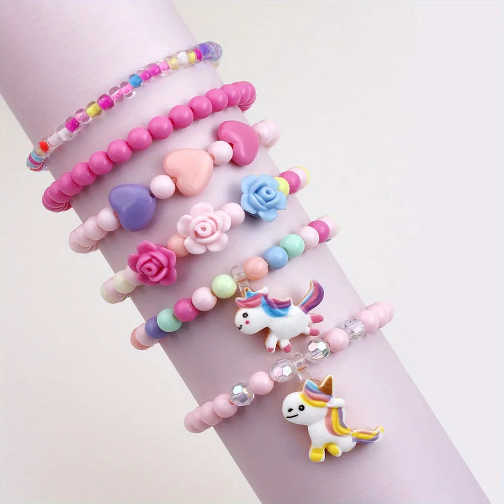 Flower Beaded Bracelet Set