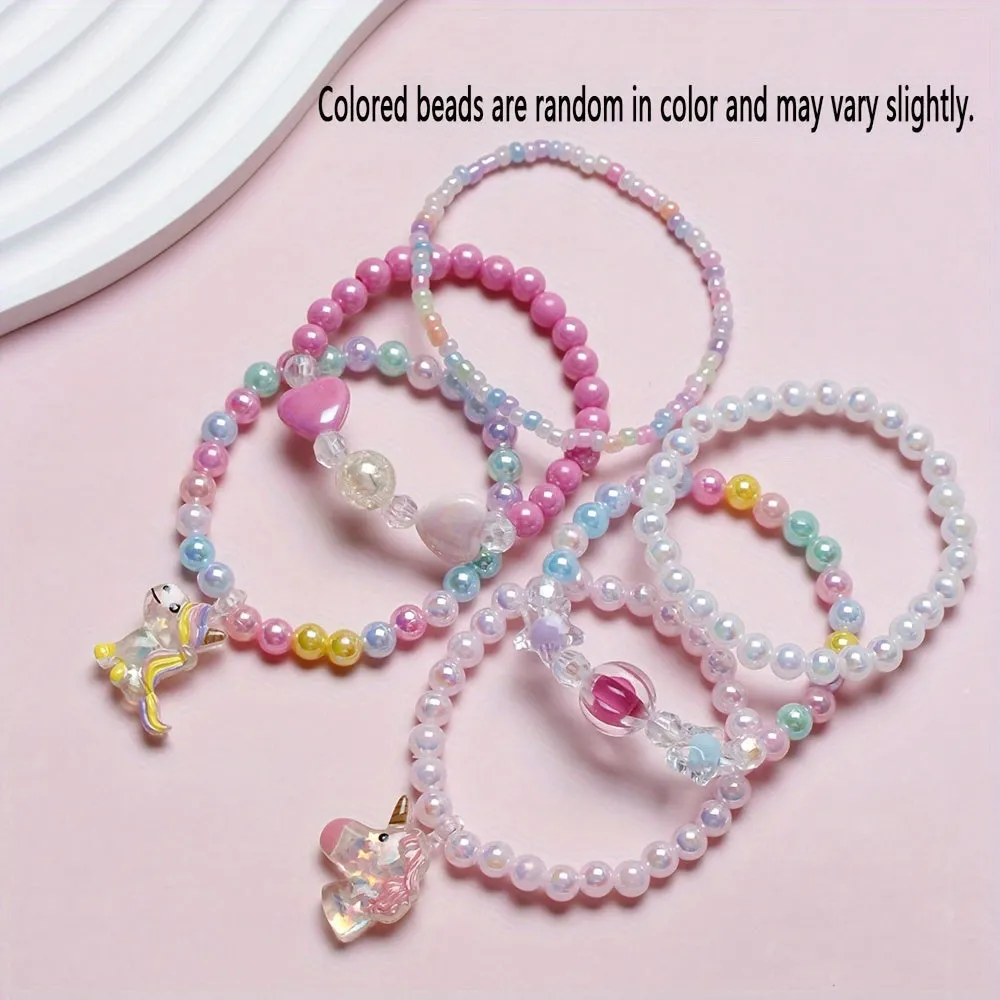 Flower Beaded Bracelet Set