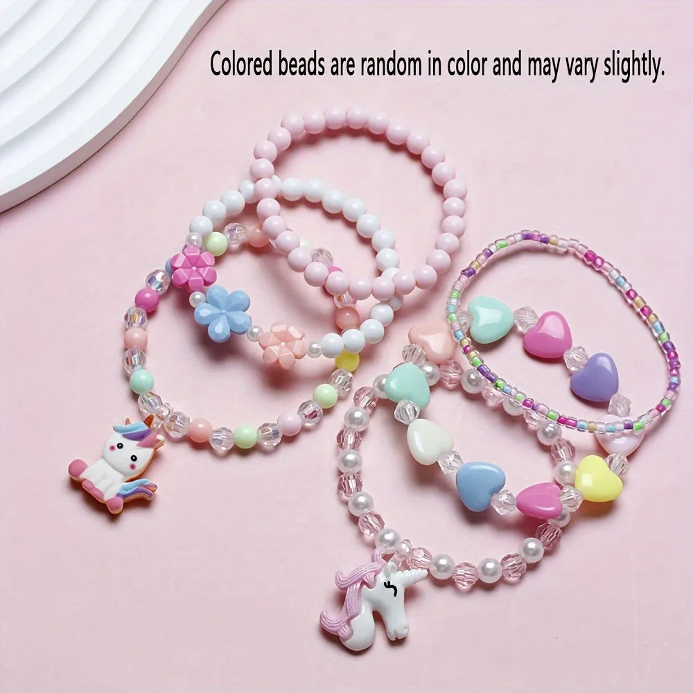 Flower Beaded Bracelet Set