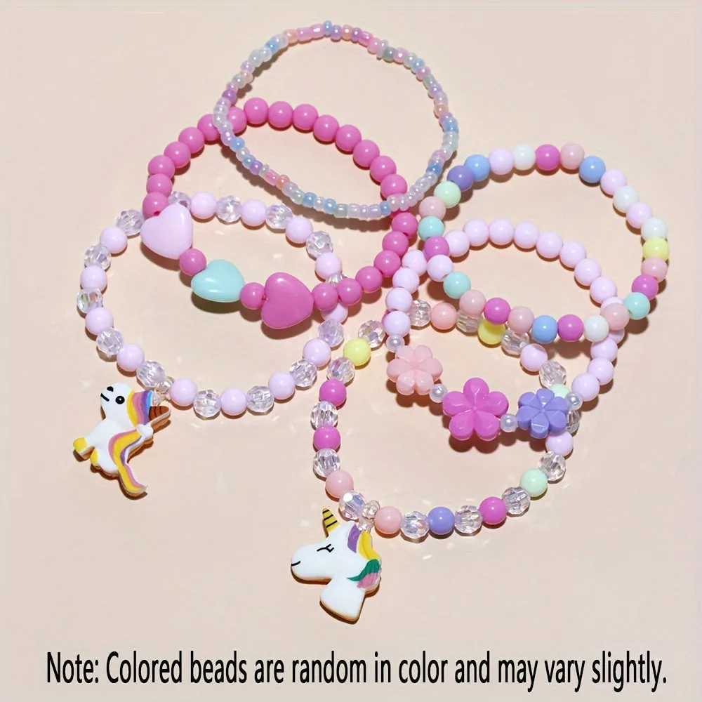 Flower Beaded Bracelet Set
