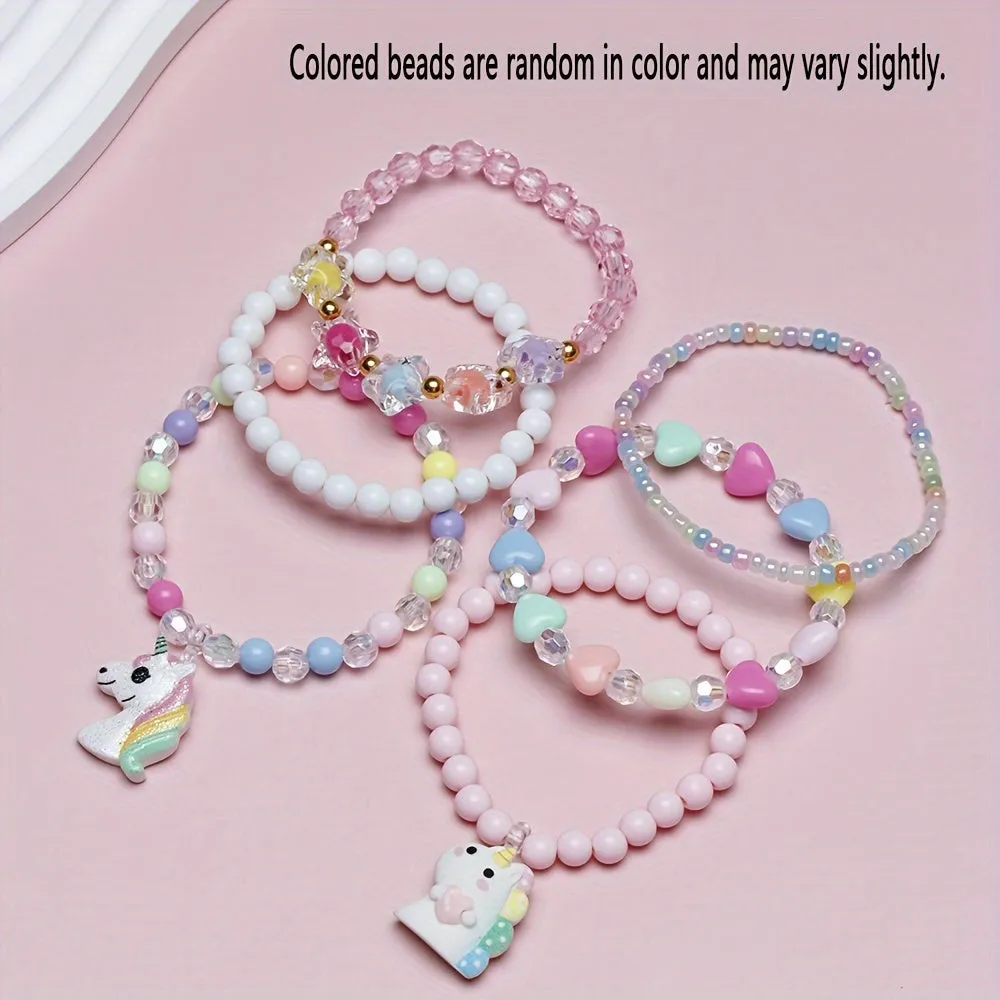 Flower Beaded Bracelet Set