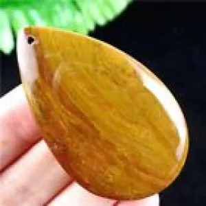 Gemstone Natural Tiger Stripes Red Jasper Teardrop Pendant 55mm x 33mm x 5mm