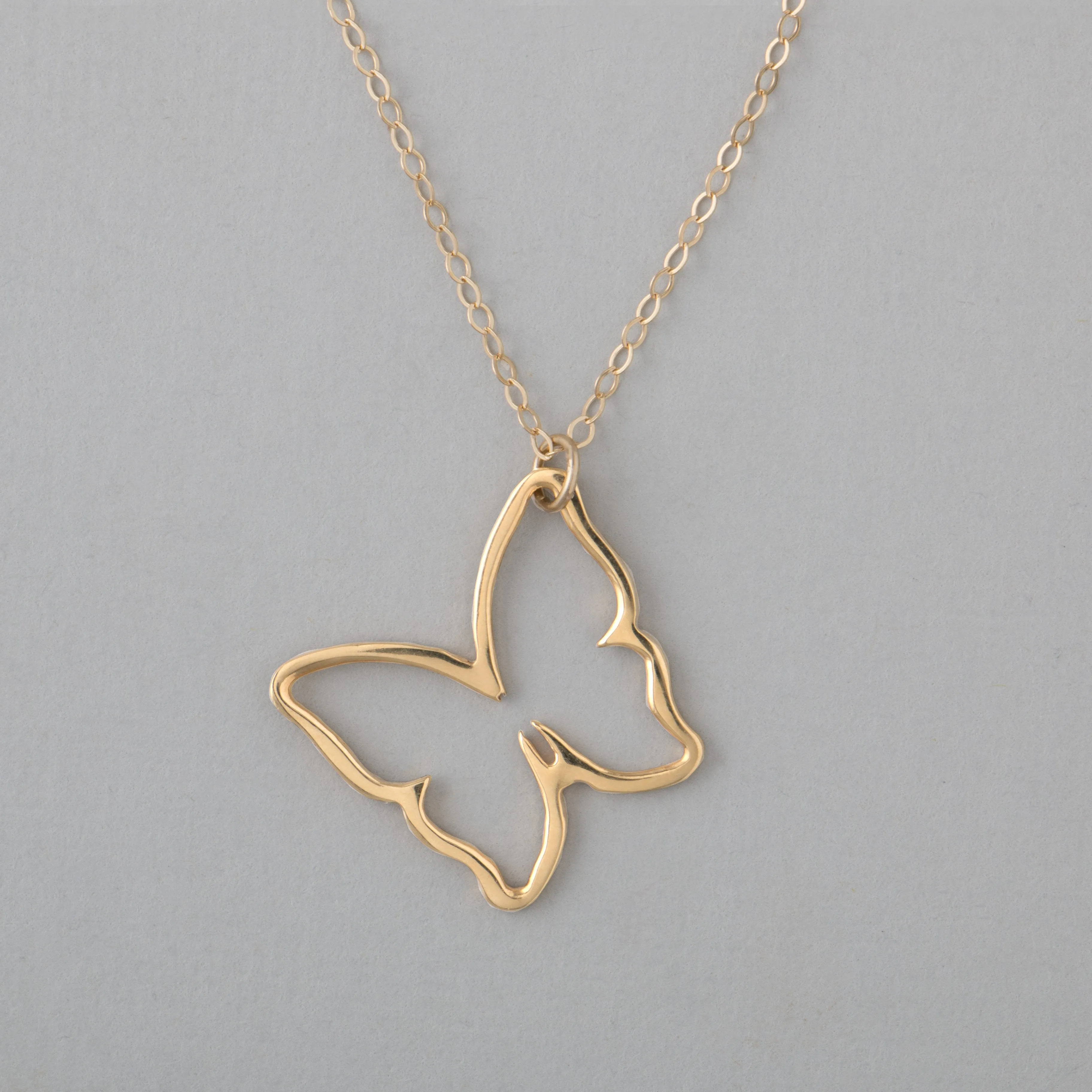 Gold Butterfly Pendant Necklace