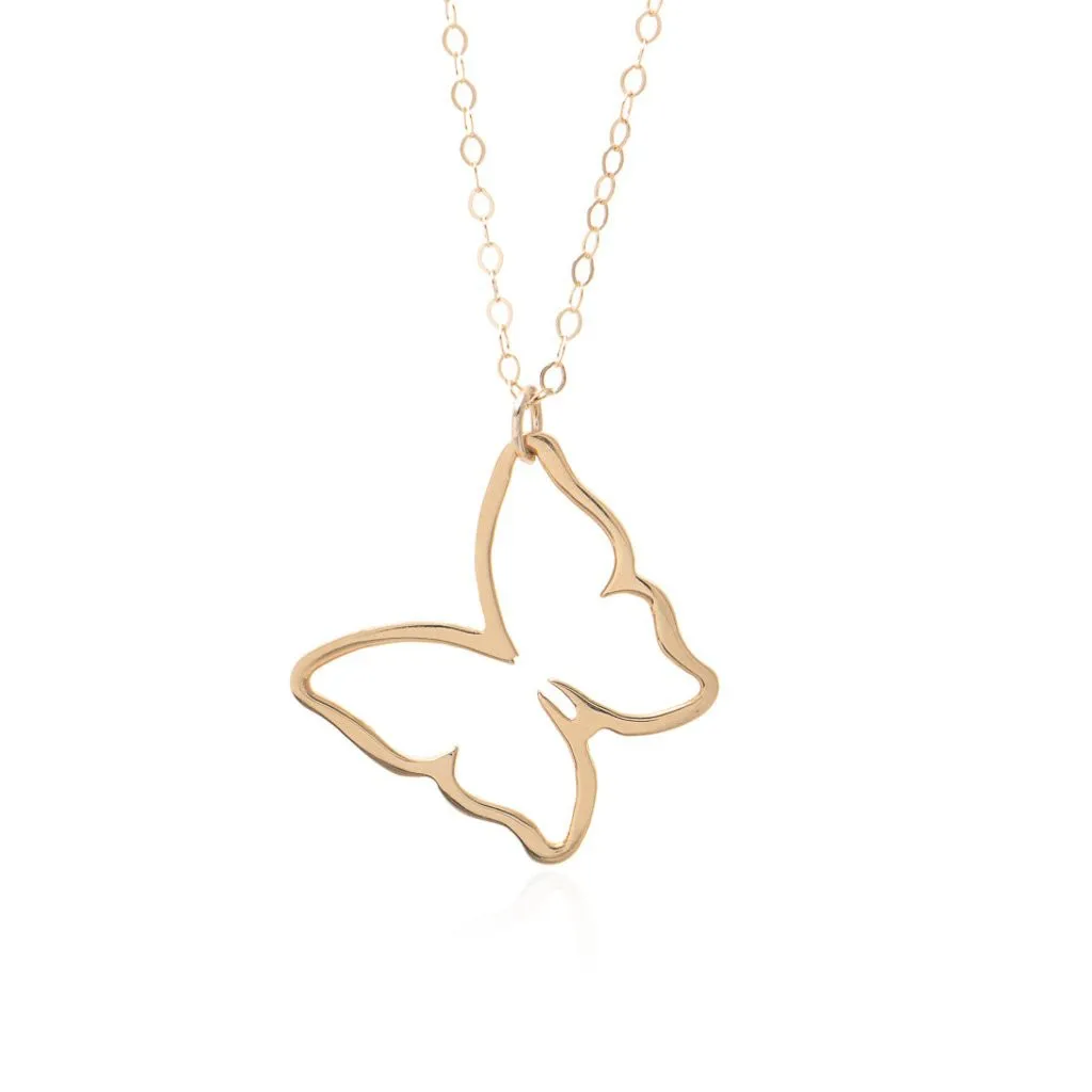 Gold Butterfly Pendant Necklace