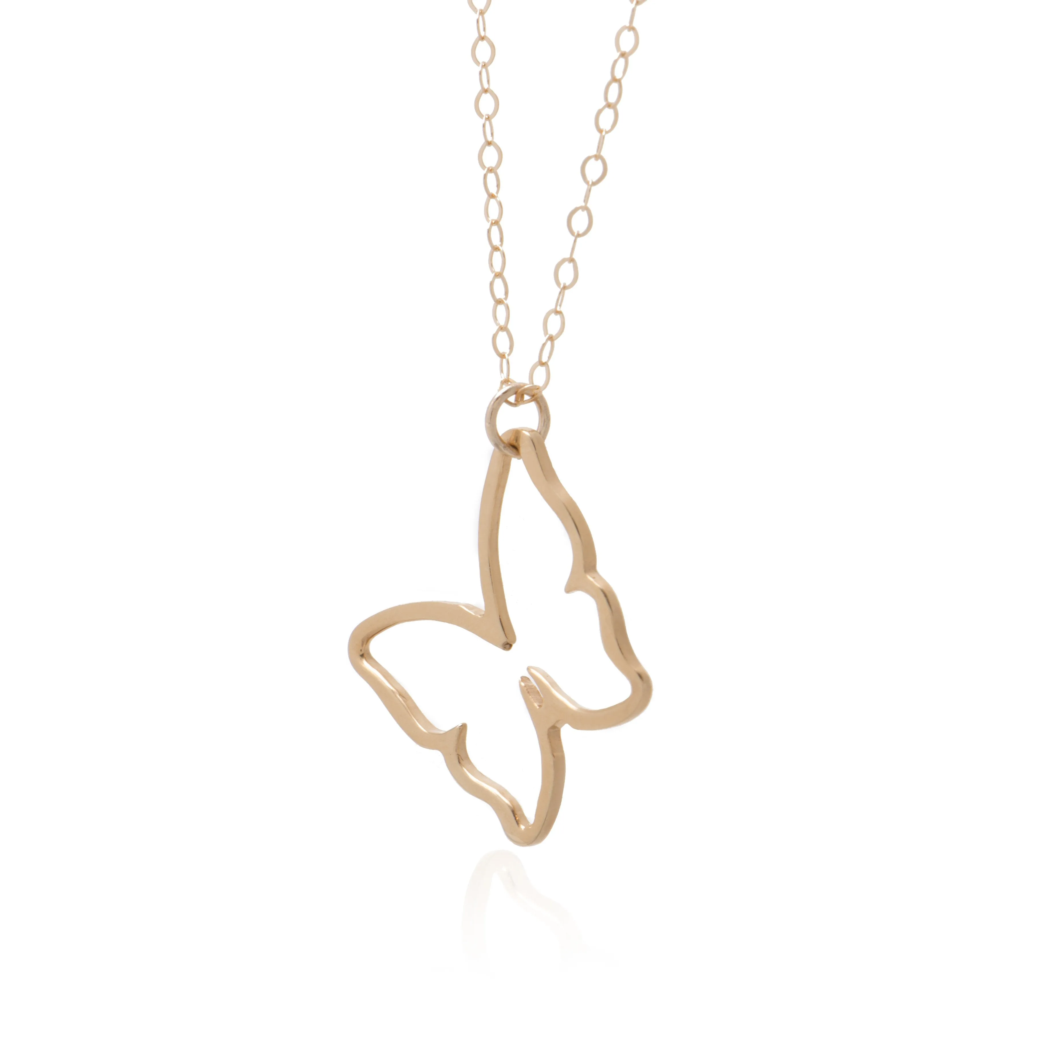 Gold Butterfly Pendant Necklace
