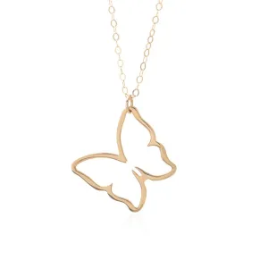 Gold Butterfly Pendant Necklace