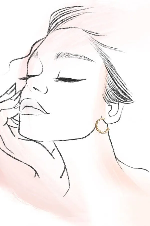 Gold Classic Chain Cutout Hoop Earrings