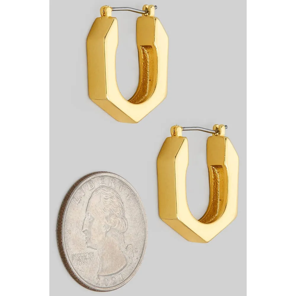 Gold Dipped Hexagon Hoop Earrings