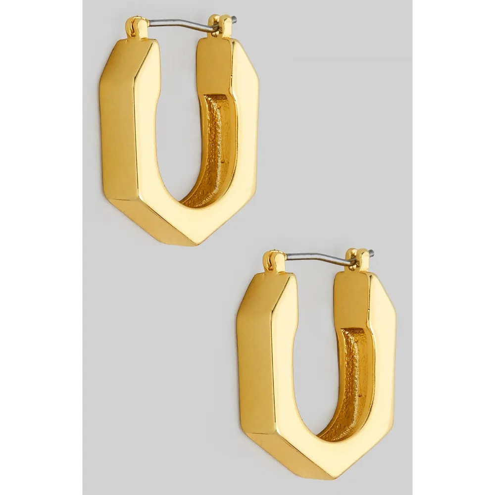 Gold Dipped Hexagon Hoop Earrings