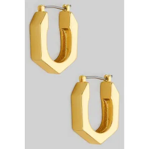Gold Dipped Hexagon Hoop Earrings