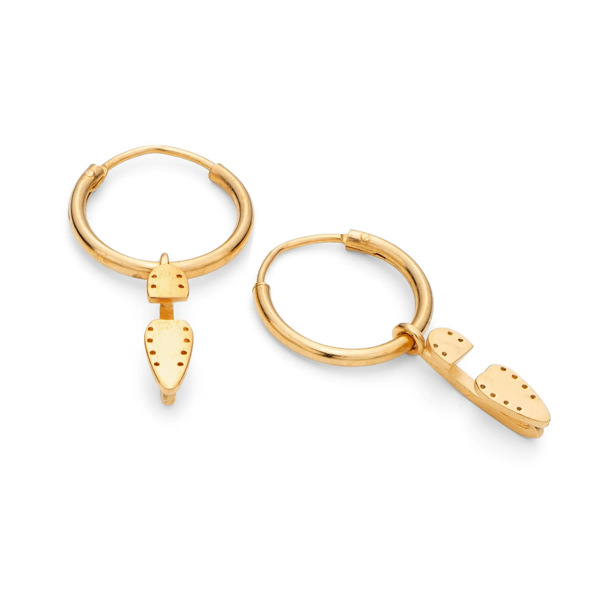 Gold Ice Skating Hoop Earrings