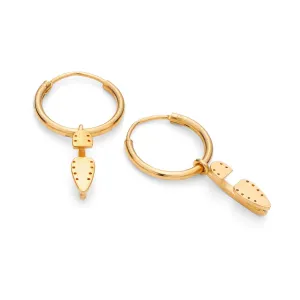 Gold Ice Skating Hoop Earrings