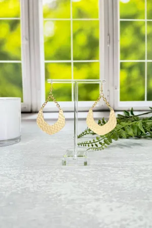 Gold Link Hammered Earrings