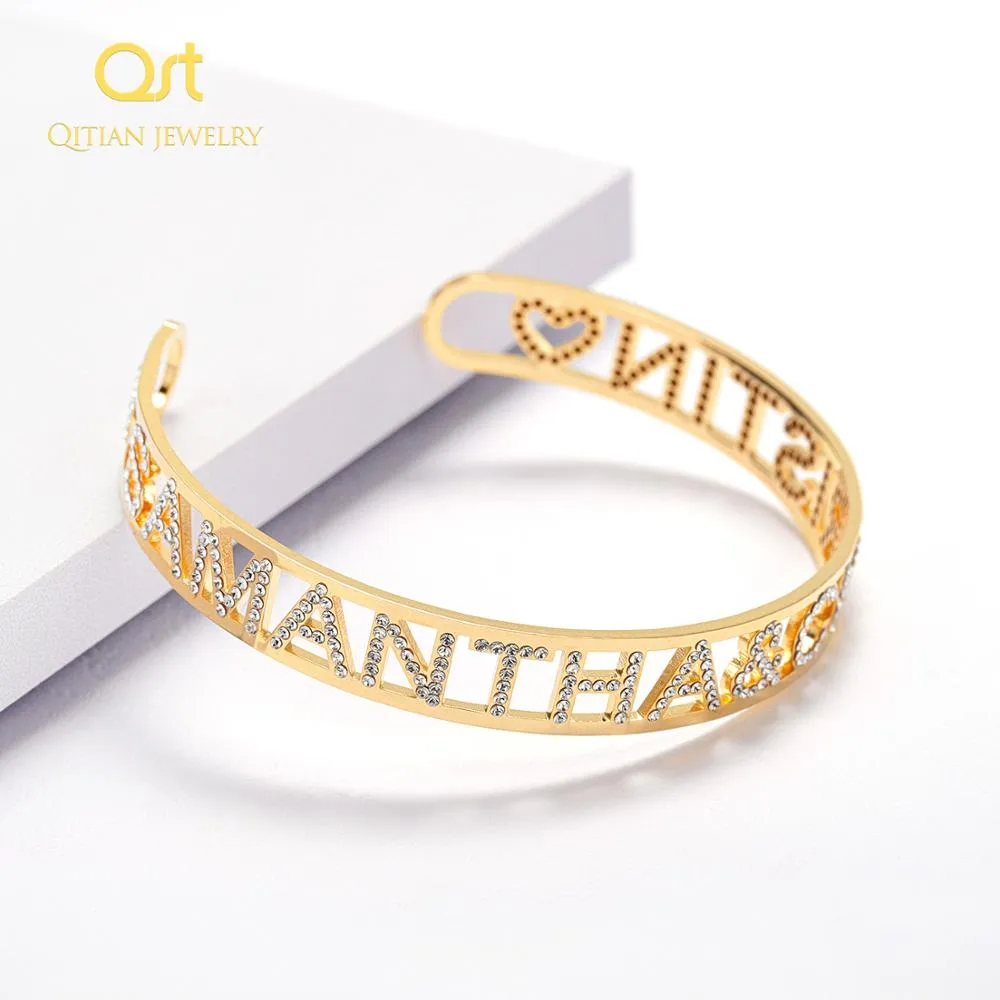 Gold Name Bangles Personalized Bangle QB312