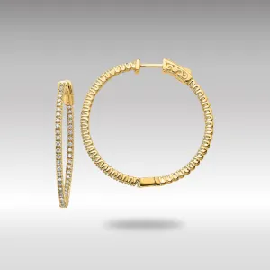 Gold Oro Spotlight Lab Grown Diamond SI , H , Round Hoop with Safety Clasp Earrings - Model XE1985LG