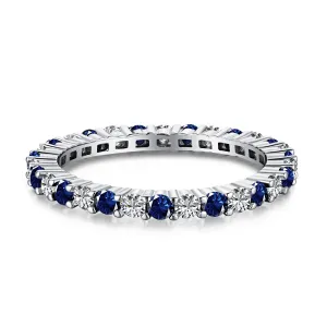 [Goodv]Exquisite Colorful Round Cut Tennis Ring
