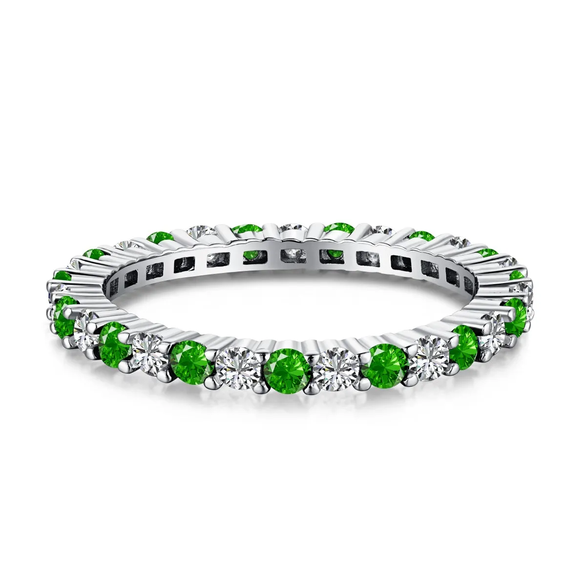 [Goodv]Exquisite Colorful Round Cut Tennis Ring