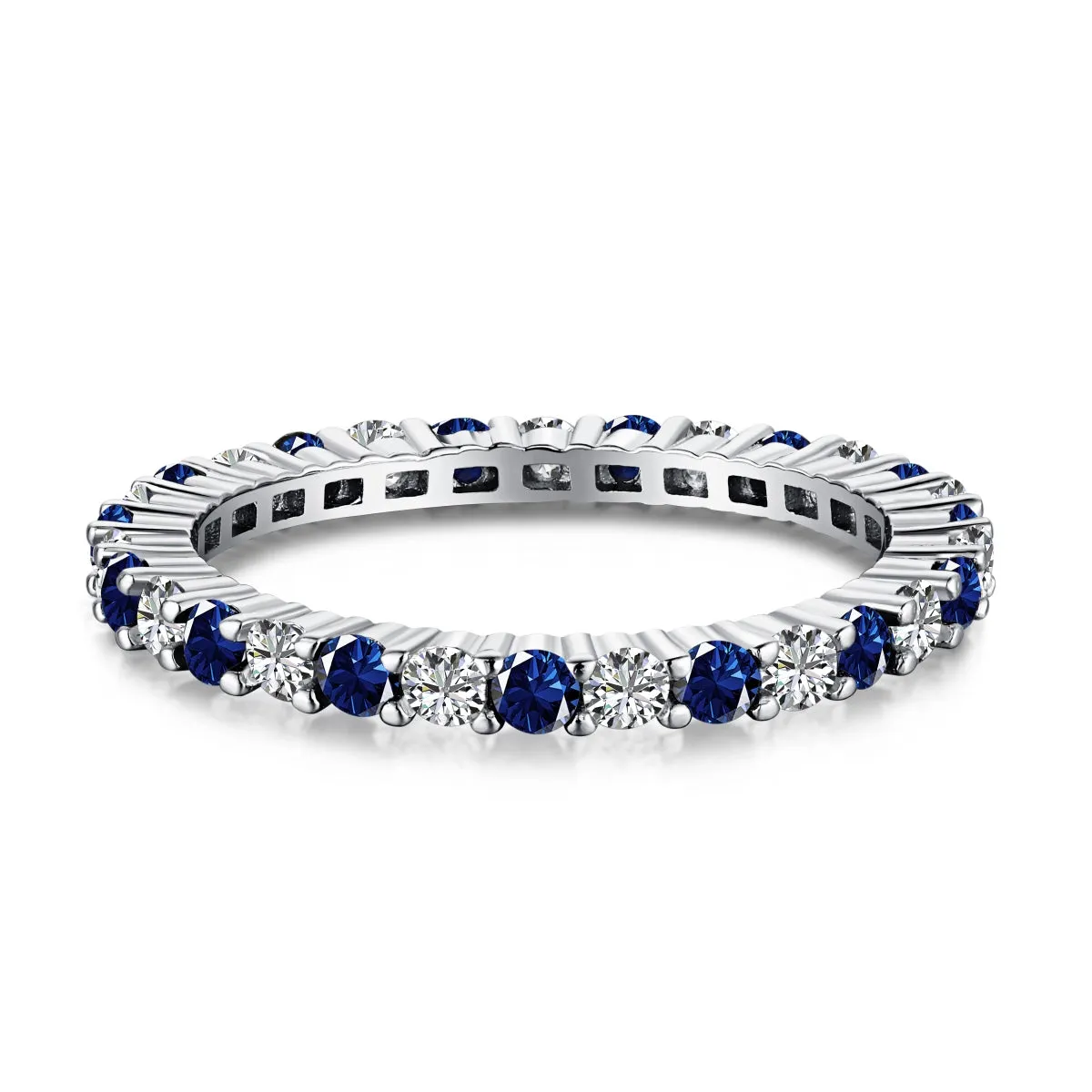 [Goodv]Exquisite Colorful Round Cut Tennis Ring