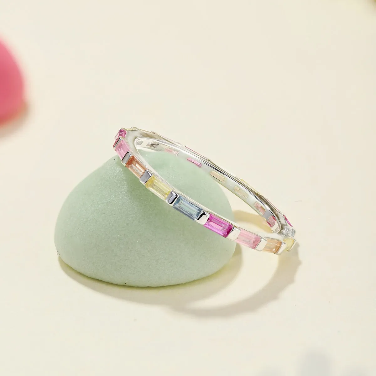 [Goodv]Exquisite Multicolored Emerald Cut Daily Ring