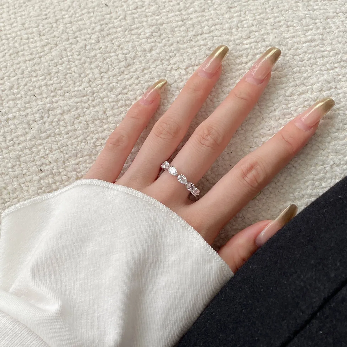 [Goodv]Exquisite Pear Cut Tennis Ring
