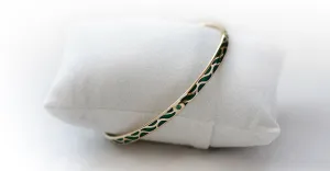 Great Wave - Emerald gold bangles for women