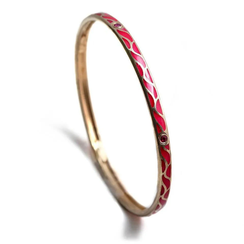 Great Wave - Ruby gold bangles for women