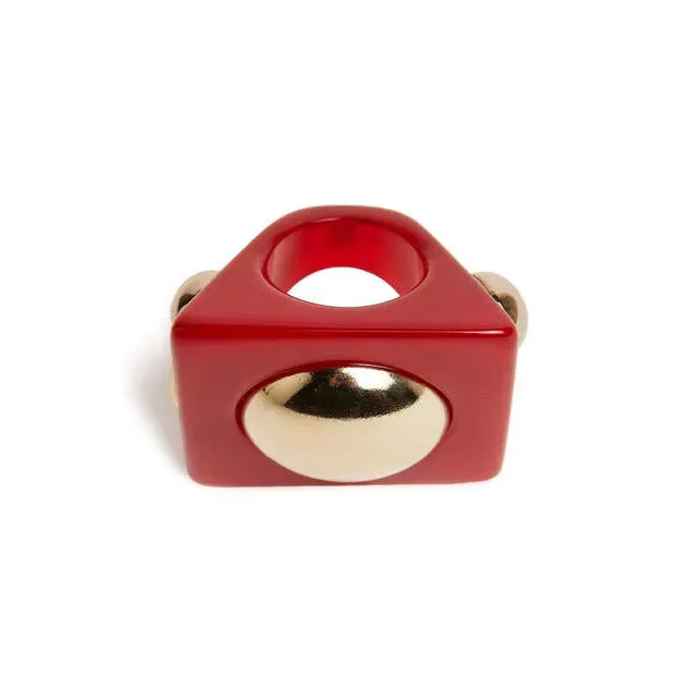 Hathor Square Ring Red