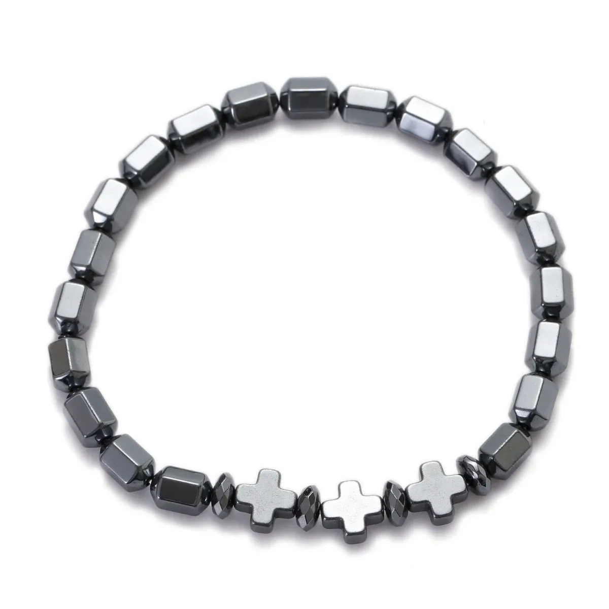 Hematite Bracelets Hommes Handmade Black Arrow Symbol Stone Beads Engery Yoga Mala Bracelet Men Pulsera Hombre