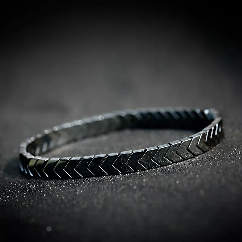 Hematite Bracelets Hommes Handmade Black Arrow Symbol Stone Beads Engery Yoga Mala Bracelet Men Pulsera Hombre
