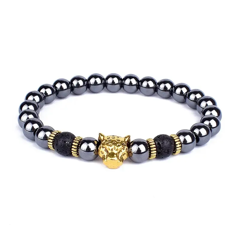Hematite Bracelets Hommes Handmade Black Arrow Symbol Stone Beads Engery Yoga Mala Bracelet Men Pulsera Hombre