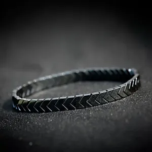 Hematite Bracelets Hommes Handmade Black Arrow Symbol Stone Beads Engery Yoga Mala Bracelet Men Pulsera Hombre