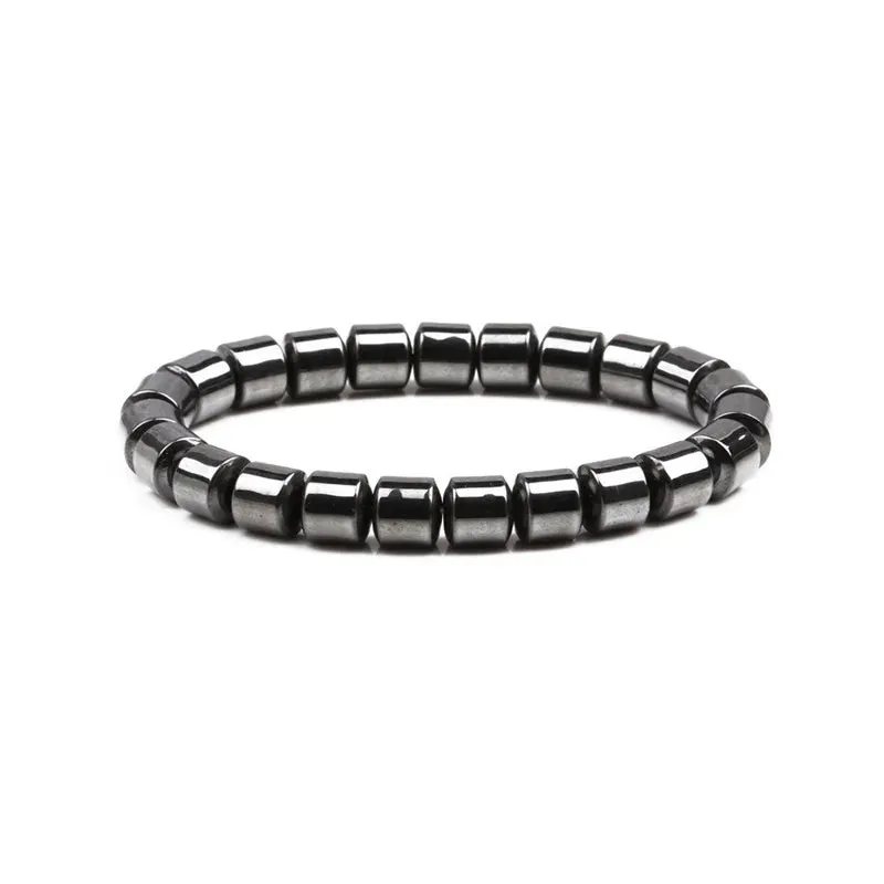 Hematite Bracelets Hommes Handmade Black Arrow Symbol Stone Beads Engery Yoga Mala Bracelet Men Pulsera Hombre