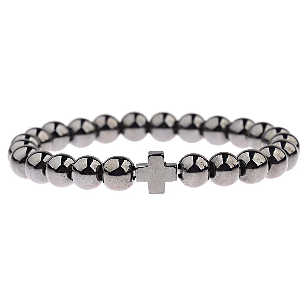 Hematite Bracelets Hommes Handmade Black Arrow Symbol Stone Beads Engery Yoga Mala Bracelet Men Pulsera Hombre