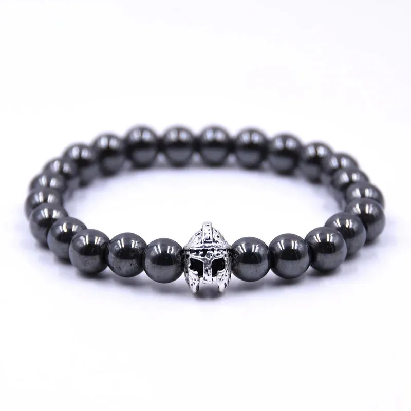 Hematite Bracelets Hommes Handmade Black Arrow Symbol Stone Beads Engery Yoga Mala Bracelet Men Pulsera Hombre