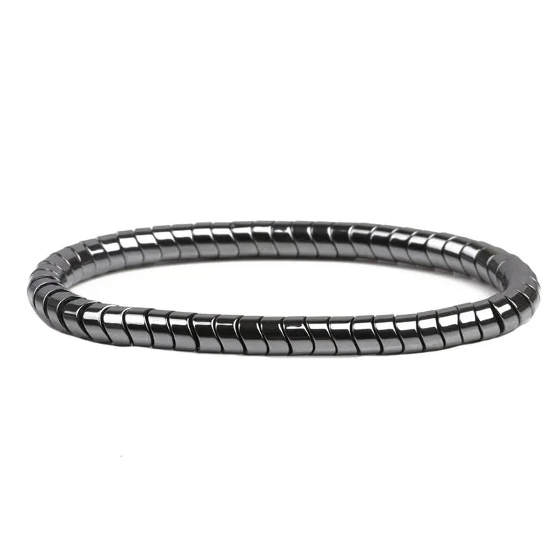 Hematite Bracelets Hommes Handmade Black Arrow Symbol Stone Beads Engery Yoga Mala Bracelet Men Pulsera Hombre