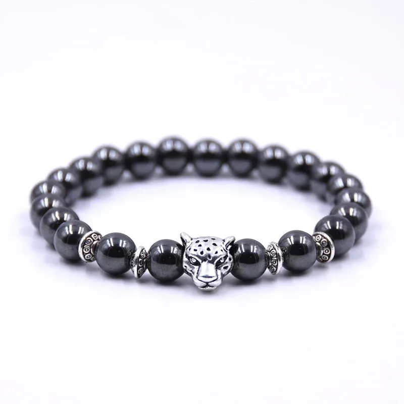 Hematite Bracelets Hommes Handmade Black Arrow Symbol Stone Beads Engery Yoga Mala Bracelet Men Pulsera Hombre