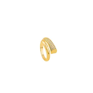 High Sense Creative Metal Gold Zircon Open Rings For Woman