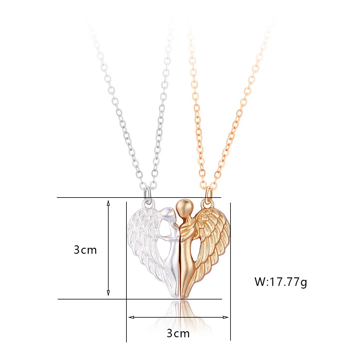 Hugging Angels Best Friends Necklaces Gift for 2