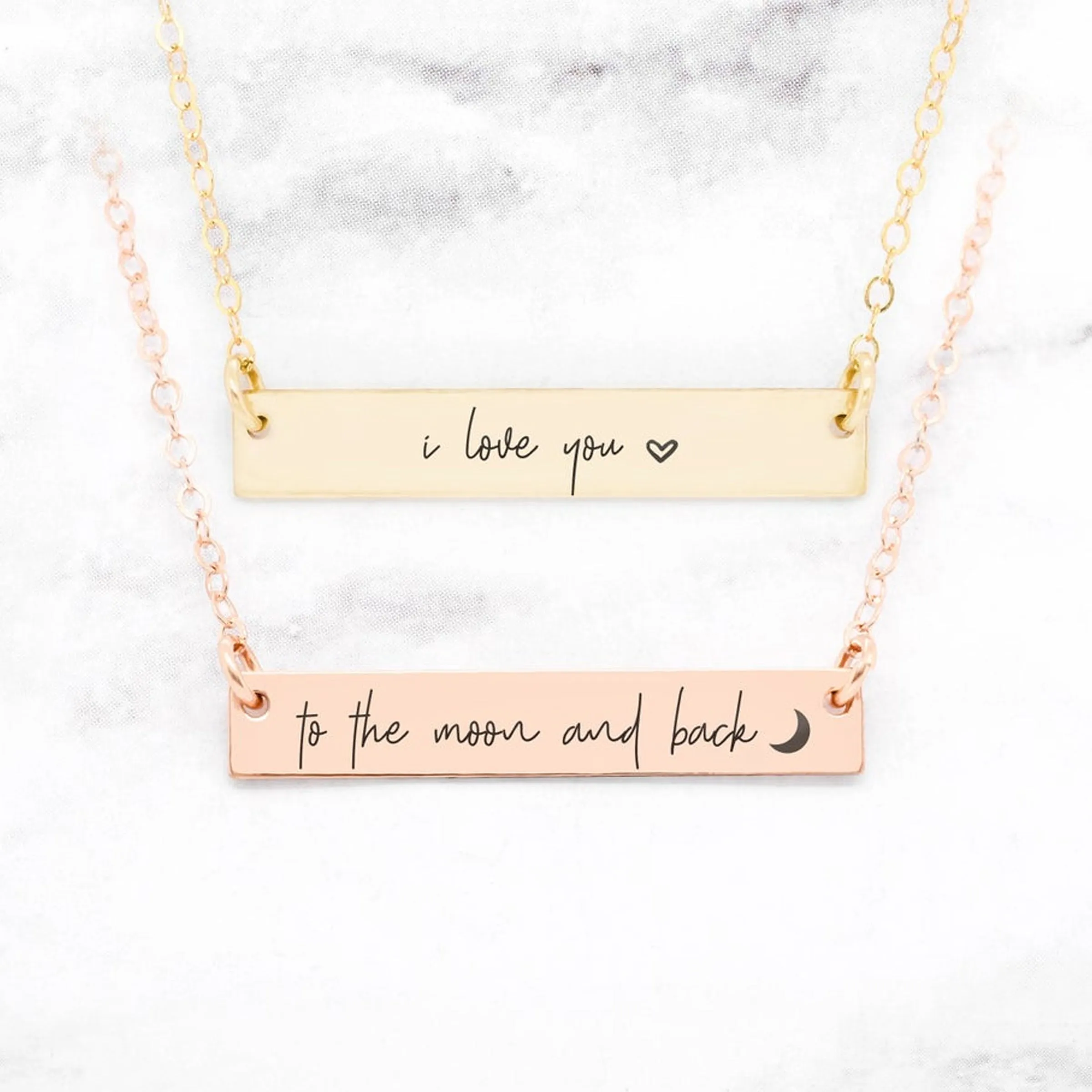 I Love You To The Moon And Back Necklace - Set of 2 Mother Daughter Necklaces