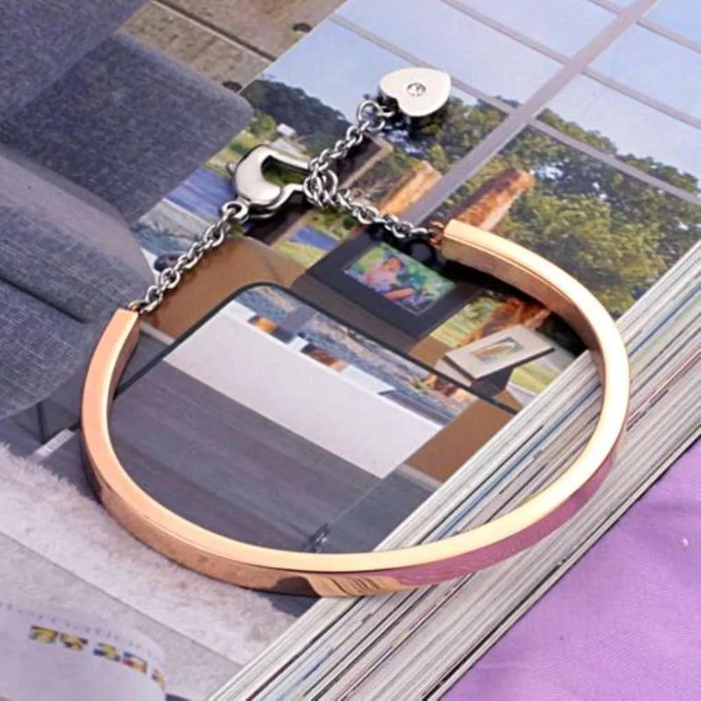 ID Bangles Personalised Gifts For Women Commemorate Engrave Name Stainless Steel Bracelets & Bangles
