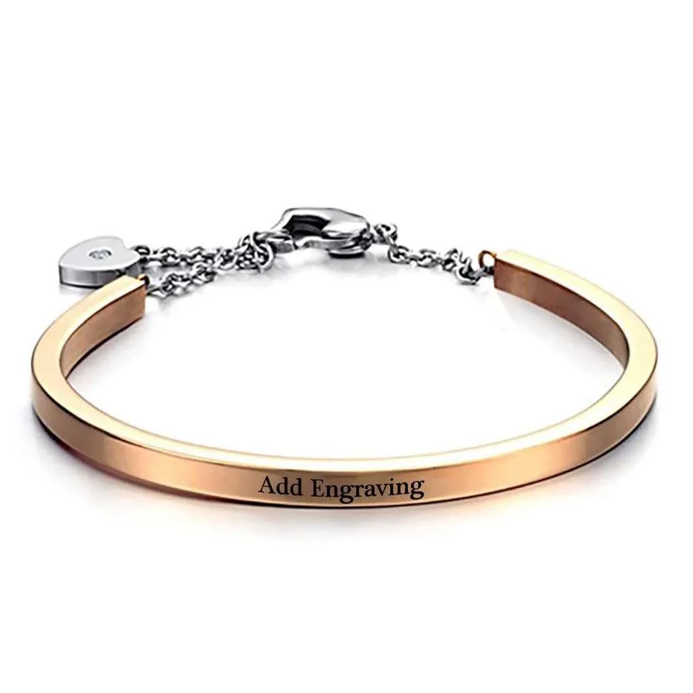 ID Bangles Personalised Gifts For Women Commemorate Engrave Name Stainless Steel Bracelets & Bangles