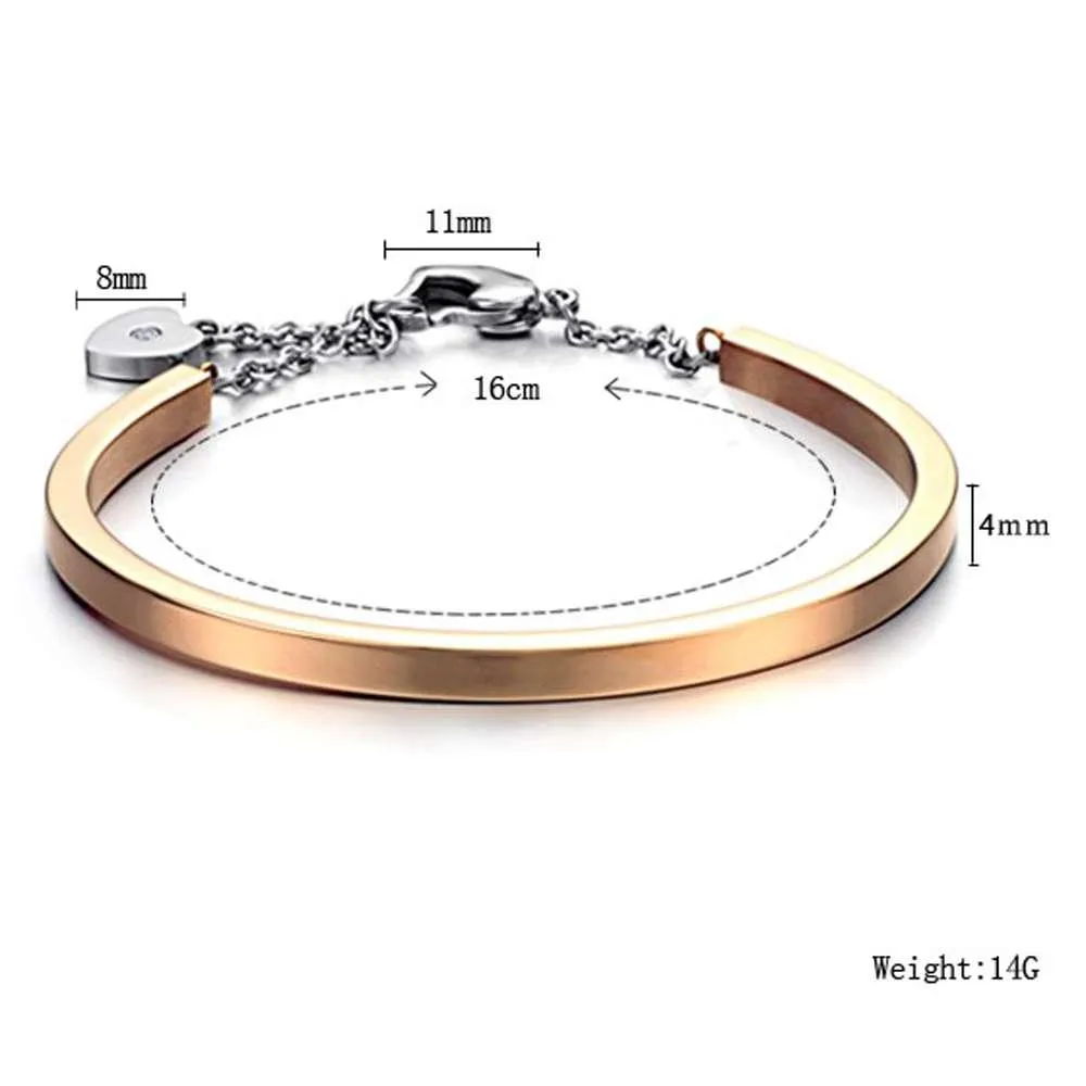 ID Bangles Personalised Gifts For Women Commemorate Engrave Name Stainless Steel Bracelets & Bangles