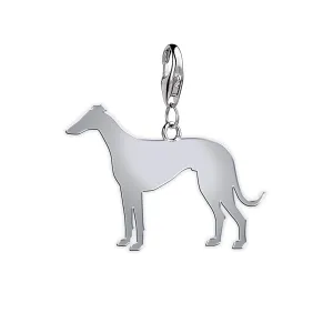 Italian Greyhound Silhouette Silver Charm