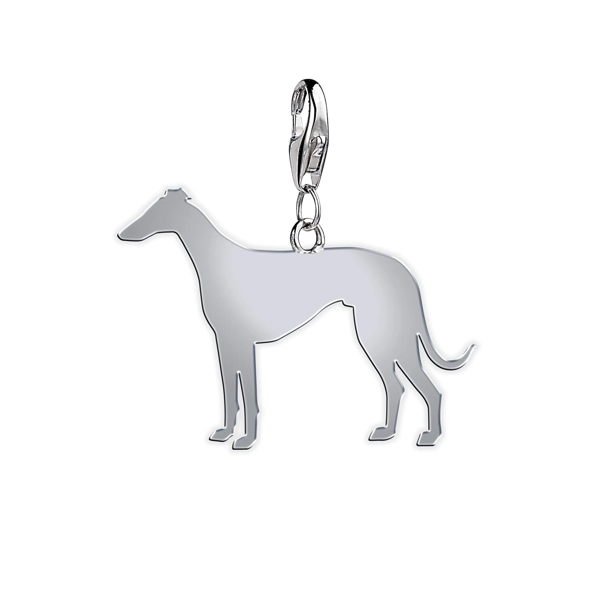 Italian Greyhound Silhouette Silver Charm