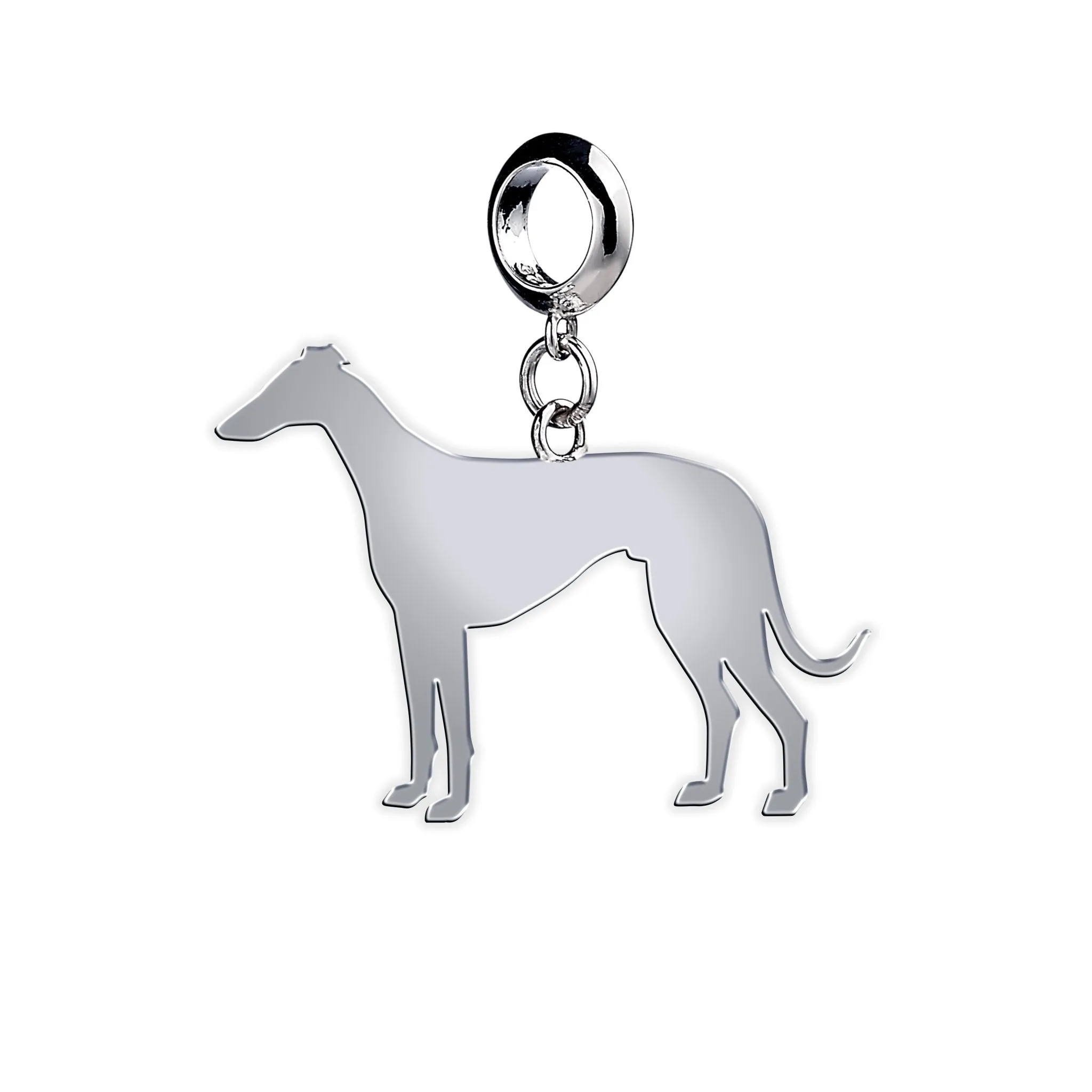 Italian Greyhound Silhouette Silver Charm