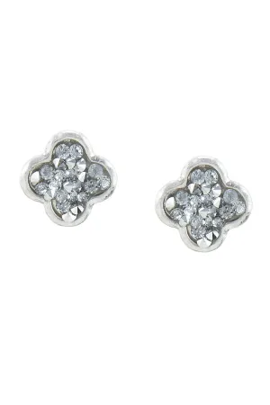 Jan Crushed Druzy Clover Stud Earrings