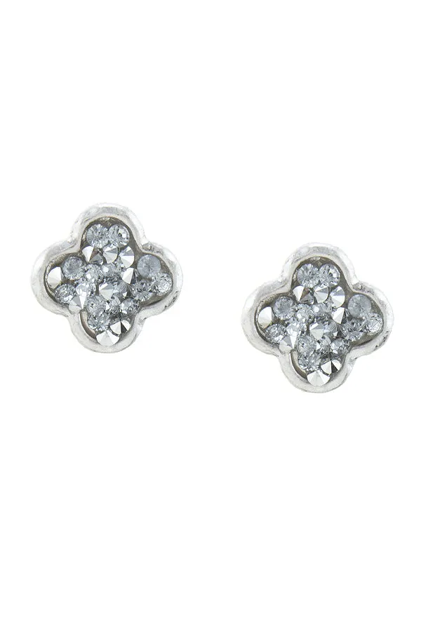 Jan Crushed Druzy Clover Stud Earrings