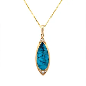 Kabana Yellow Gold Turquoise and Diamond Gemstone Pendants GPIF163TKS-CH