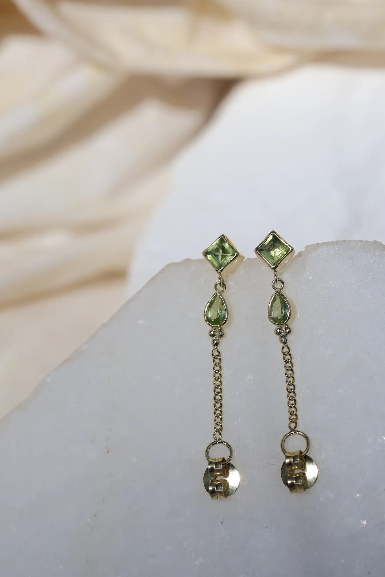 Kalani  Gold Peridot Studs Earrings